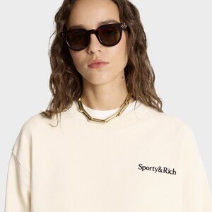 Sporty & Rich, Serif Logo Crewneck, Unisex, NWT, XL